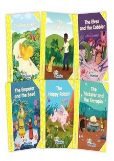 Jolly Phonics Folktales Readers, Complete Set (1-6) Yellow Level (Pack of 6)