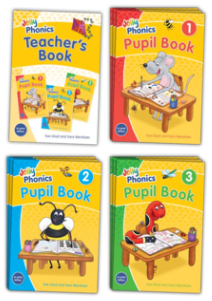 Jolly Phonics Class Set (30 Of Each Pupil Book 1 - 2 & 3 - Plus 1 Teacher's Book) In Print Letters