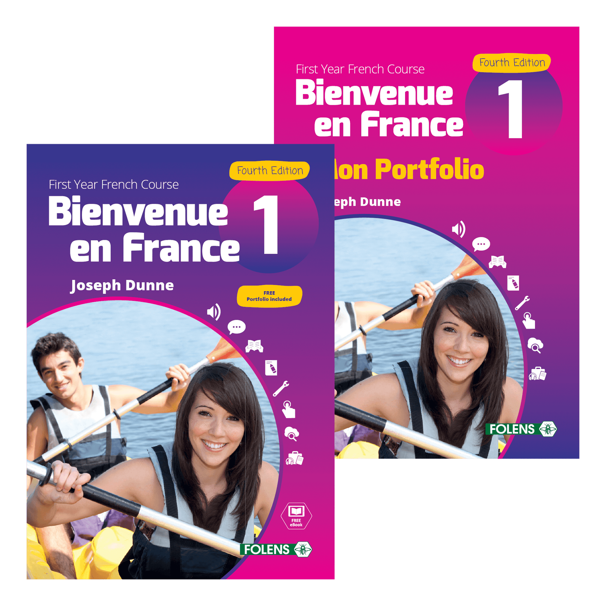 Folens Bienvenue en France 1 book cover for Junior Cycle French - Textbook & Portfolio