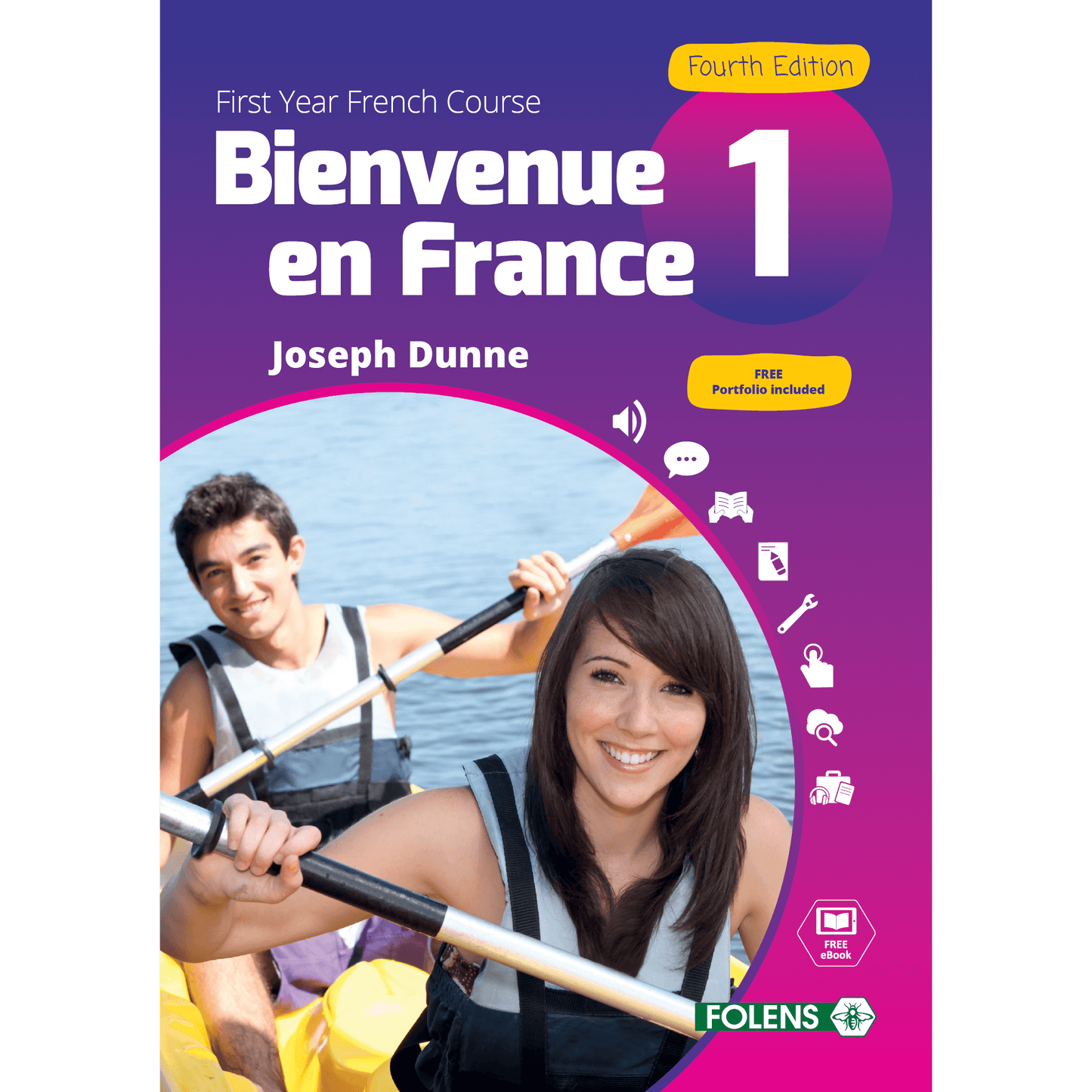 Folens Bienvenue en France 1 book cover for Junior Cycle French - Textbook