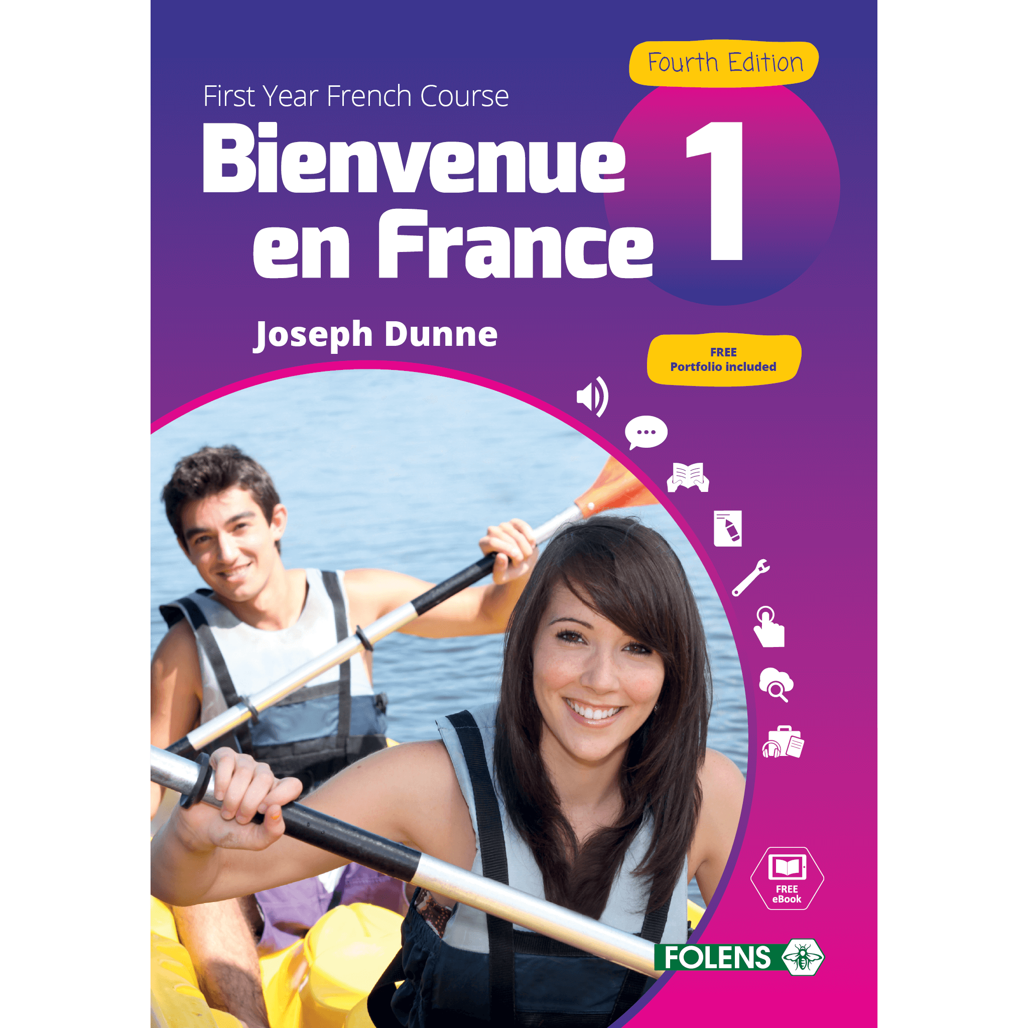 Folens Bienvenue en France 1 book cover for Junior Cycle French - Textbook