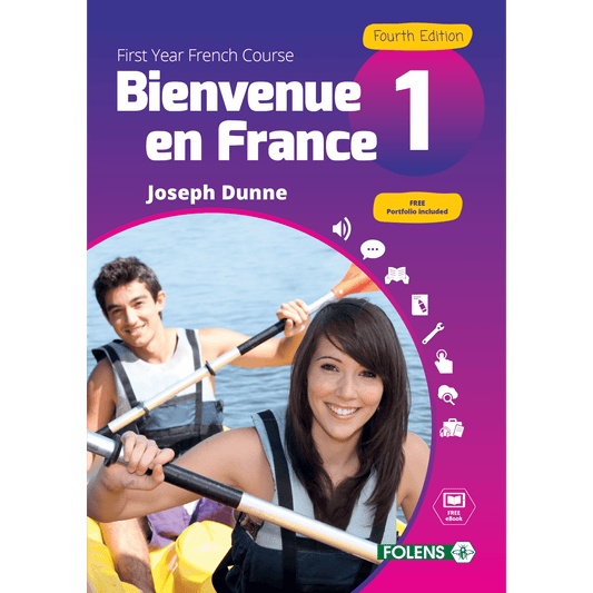 Folens Bienvenue en France 1 book cover for Junior Cycle French - Textbook