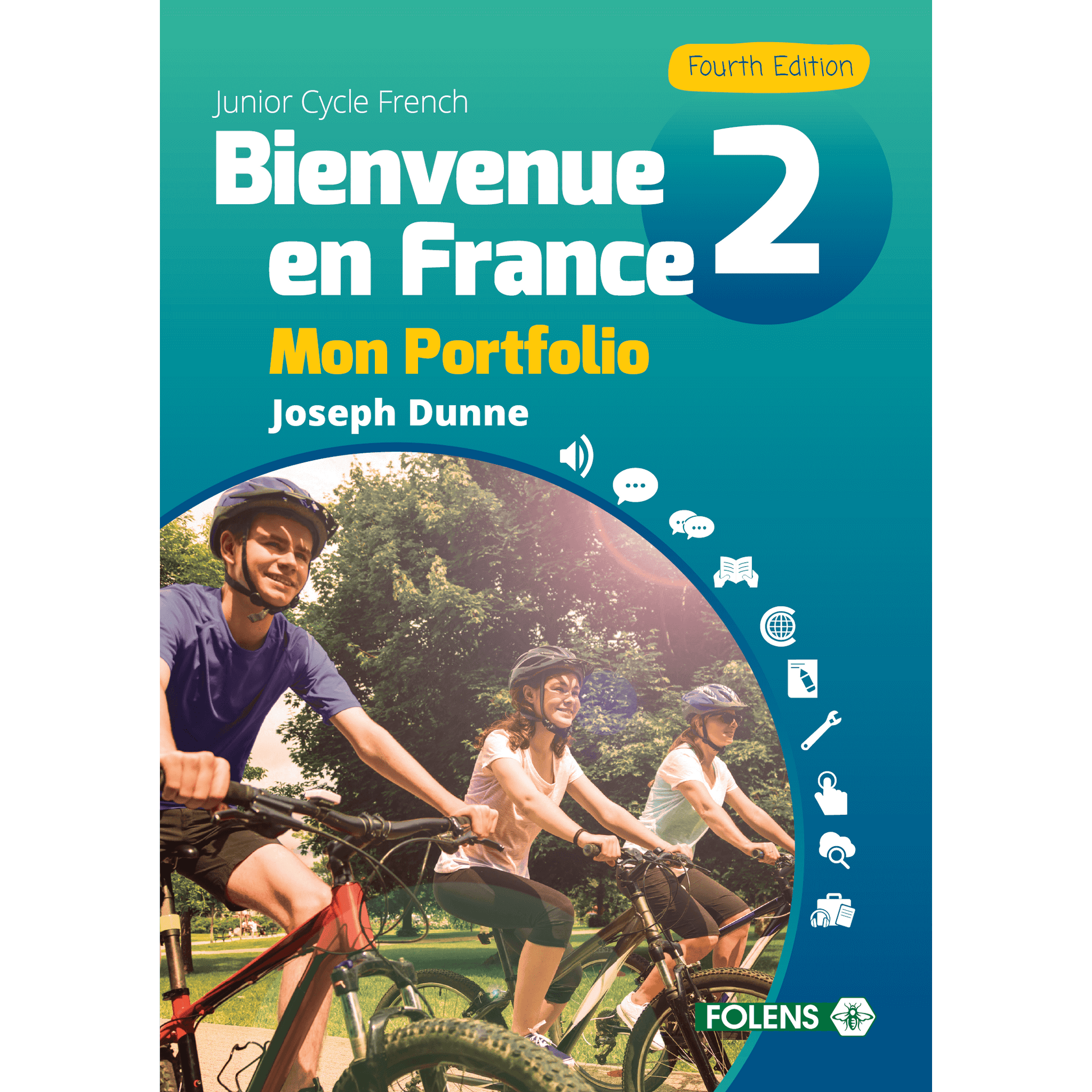 Folens Bienvenue en France 2 book cover for Junior Cycle French - Portfolio