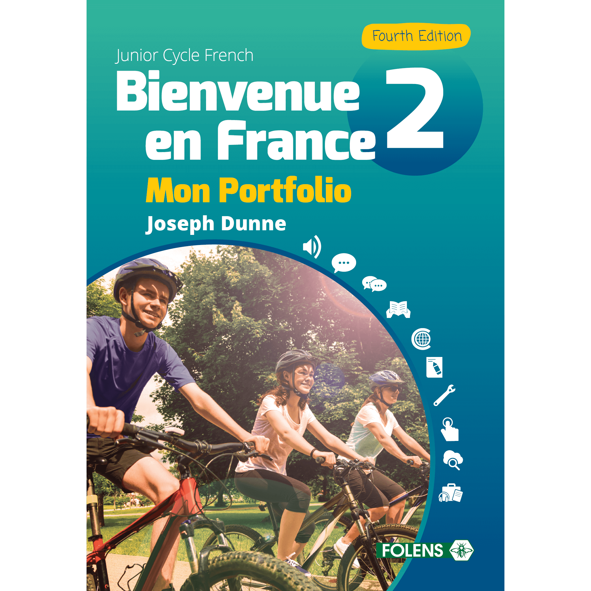 Folens Bienvenue en France 2 book cover for Junior Cycle French - Portfolio