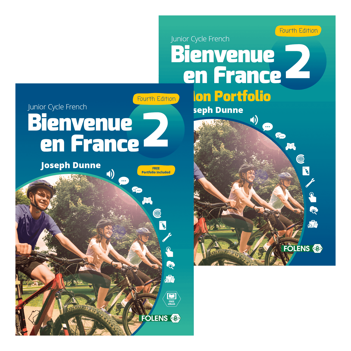 Folens Bienvenue en France 2 book cover for Junior Cycle French - Textbook & Portfolio