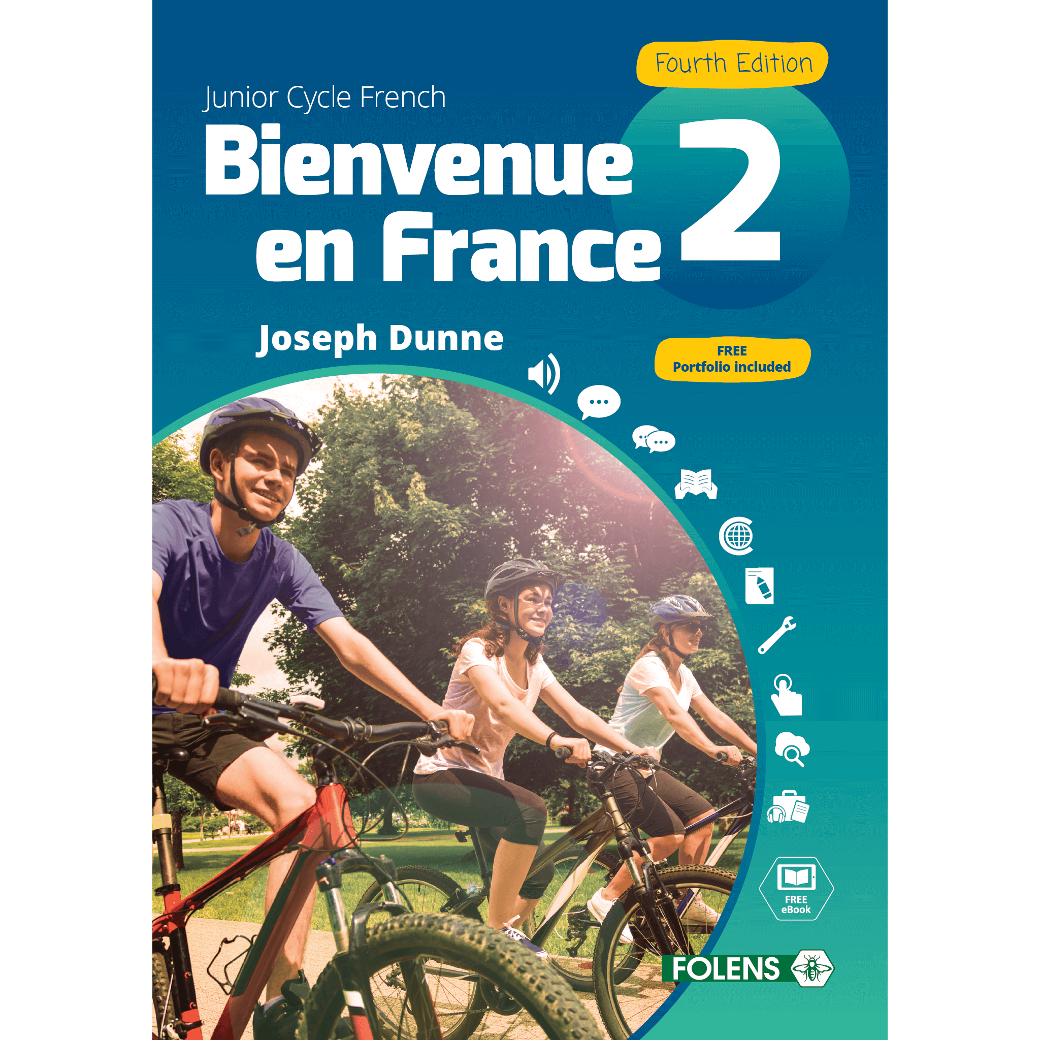 Folens Bienvenue en France 2 book cover for Junior Cycle French - Textbook